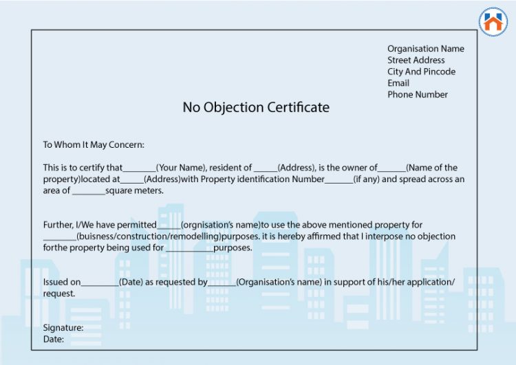 No Objection Certificate Noc For Property Format And More 2025 0135