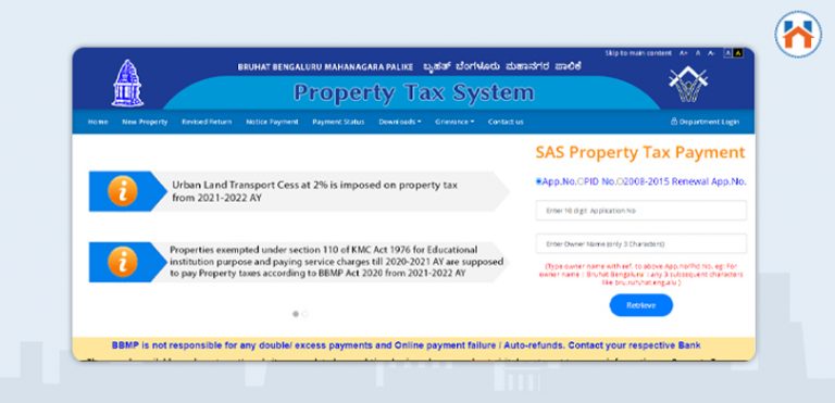 BBMP Property Tax 2024: Online Payment Process And Property Tax Calculator